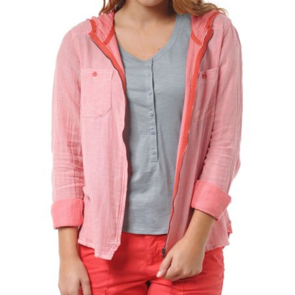 Horny Toad Watermelon Striped Souffle Zip Hoodie